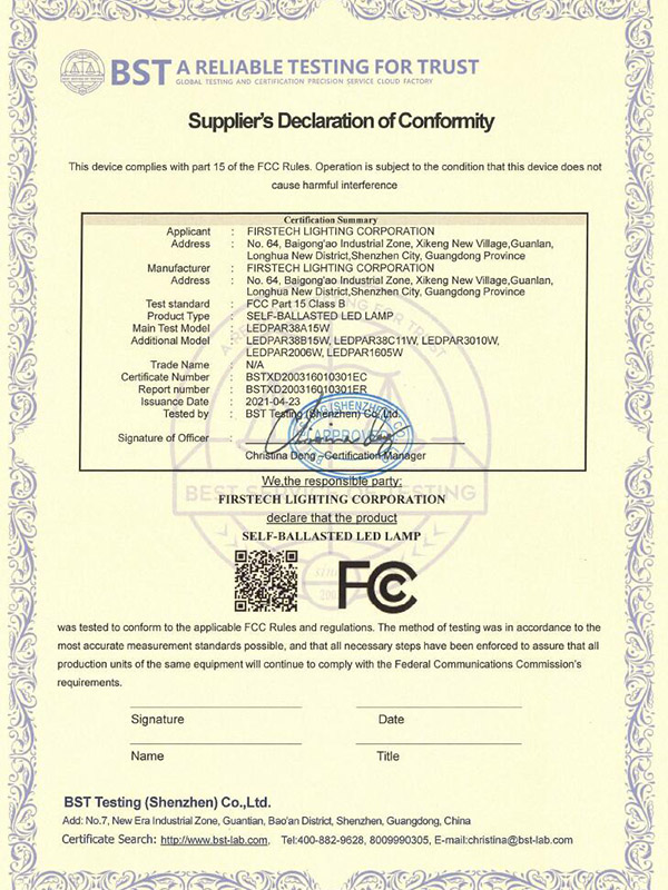 FCC Certificate 202104